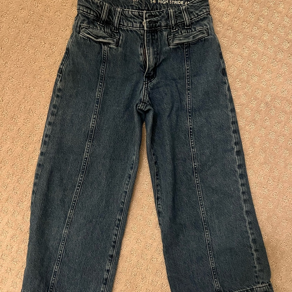 Kids High Rise Stride Wide-Leg Ankle Jeans